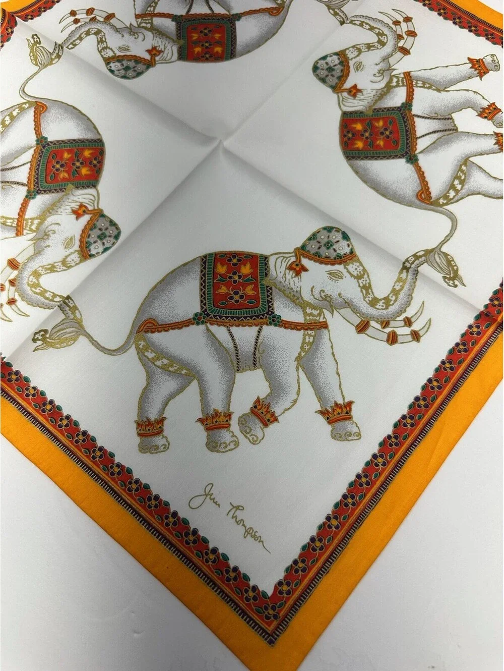 New Jim Thompson‎ Elephant Print Voile Napkin Storage Location Number: B-14